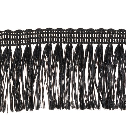 Floristik24 Ruban noir à franges 4 cm, cordon, lurex décoratif à franges 25 m