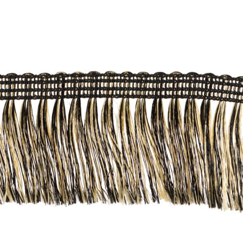 Bordure à franges noires et dorées 4 cm x 25 m - Idéale pour la décoration de couronnes, les rubans de deuil et les accessoires vintage Floristik24 | Floristik24.fr