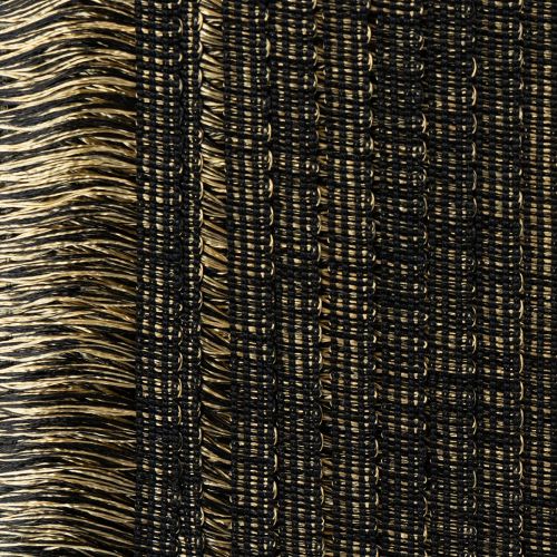 Bordure à franges noires et dorées 4 cm x 25 m - Idéale pour la décoration de couronnes, les rubans de deuil et les accessoires vintage | Floristik24.fr