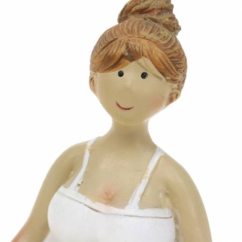 Floristik24 Figure de décoration de dame de yoga 11cm 2pcs blanc