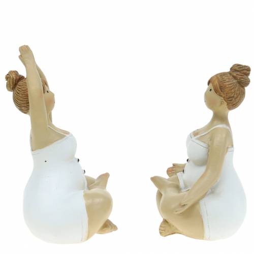 Floristik24 Figure de décoration de dame de yoga 11cm 2pcs blanc