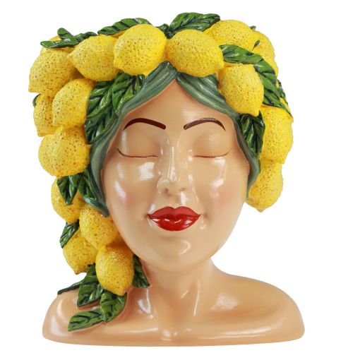 Article Cache-pot buste de femme décoration citron Méditerranée H21,5cm