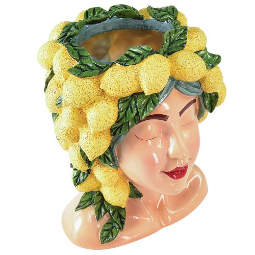 Floristik24 Cache-pot buste femme décor citron méditerranéen H29cm