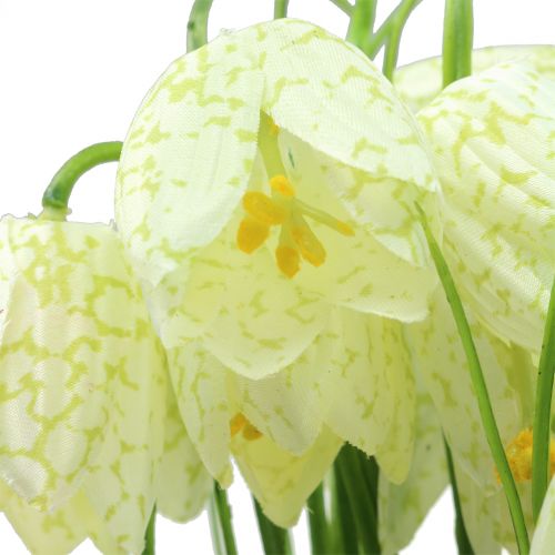 Floristik24 Fleurs en damier Fritillaria artificielles blanc, vert 40cm 12 pcs