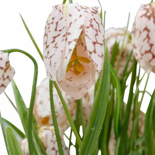 Floristik24 Fleur d&#39;échiquier artificielle en pot, fleur de printemps Fritillaria, fleur de soie rouge blanc