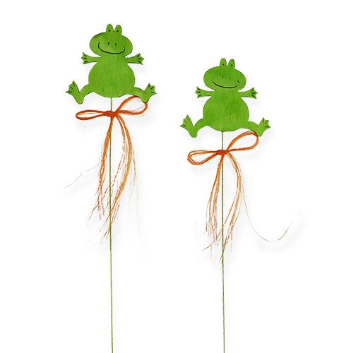 Floristik24 Grenouille des bois sur fil avec noeud en sisal 8-10cm 12pcs