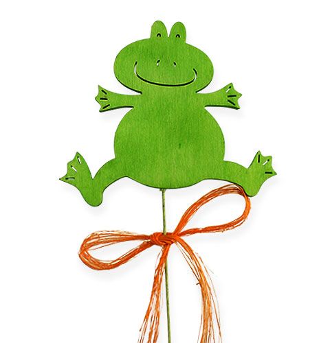 Floristik24 Grenouille des bois sur fil avec noeud en sisal 8-10cm 12pcs