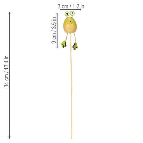 Article Tuteurs en forme de grenouille pour décorer les pots de fleurs au printemps ou en été, 34 cm, lot de 6