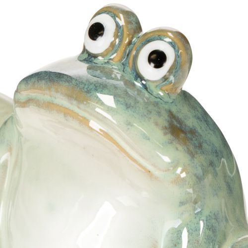 Article Figurine décorative de grenouille en céramique, design détaillé, charmante idée cadeau, 13 cm