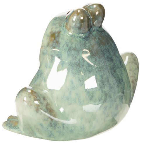 Article Figurine décorative de grenouille en céramique, design détaillé, charmante idée cadeau, 13 cm