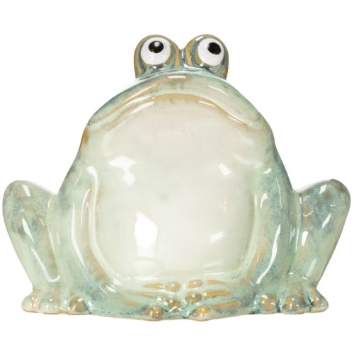 Article Figurine décorative de grenouille en céramique, design détaillé, charmante idée cadeau, 13 cm