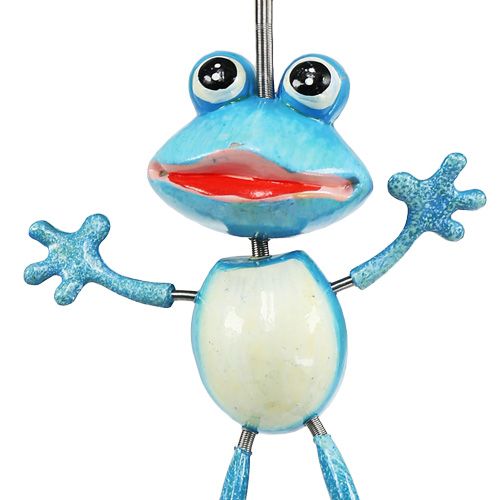 Floristik24 Grenouille avec porte-plumes 13cm bleu