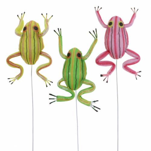 Grenouilles décoratives triées avec fil 7cm 3pcs