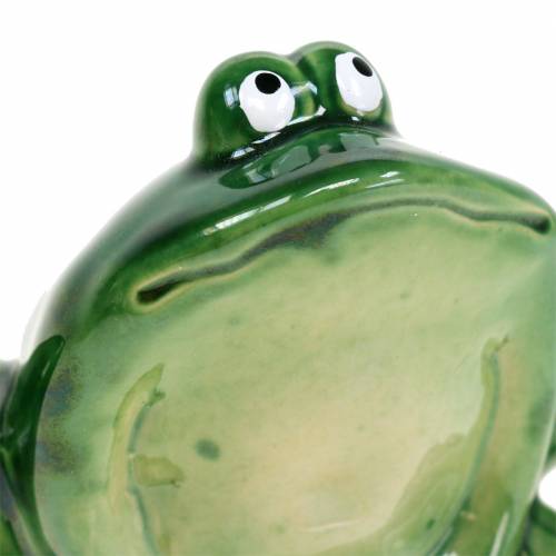 Floristik24 Grenouille décorative pierre artificielle verte 9cm H5.8cm