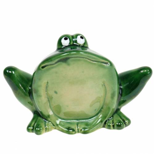 Floristik24 Grenouille décorative pierre artificielle verte 9cm H5.8cm