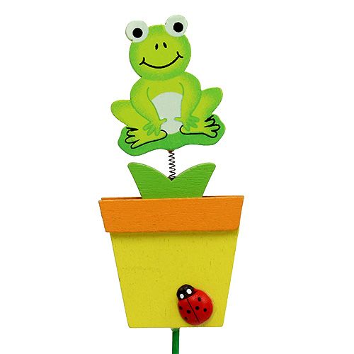 Floristik24 Grenouille en pot de fleurs assort. 9cm L28cm 16P