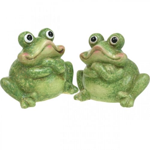 Couple de grenouilles en céramique, couple de grenouilles en céramique, décoration d&#39;été 14cm 2pcs