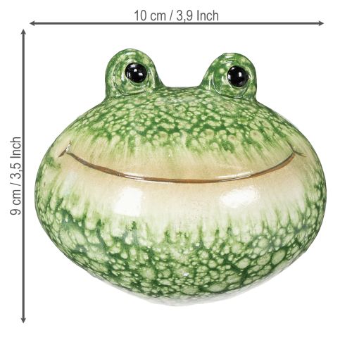 Article Figurine décorative de grenouille pour une décoration ludique de la maison et du jardin, verte, 11 cm, lot de 2