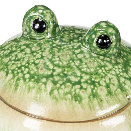 Article Figurine décorative de grenouille pour une décoration ludique de la maison et du jardin, verte, 11 cm, lot de 2