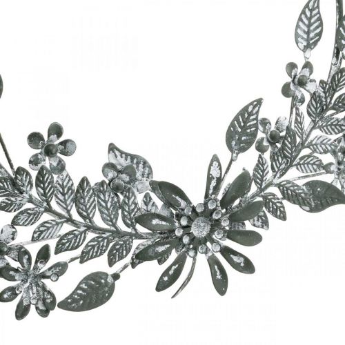 Article Décoration printanière, bague décorative fleurs, décoration métal, décoration fleur pendentif Ø16cm 2pcs