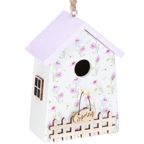 Décoration de Printemps Nichoir Lilas Blanc H11cm 3 Pcs