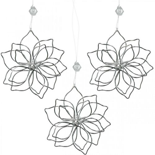 Floristik24 Décoration printanière, fleur en fil de fer, fleur en métal, décoration mariage, pendentif déco été 6pcs