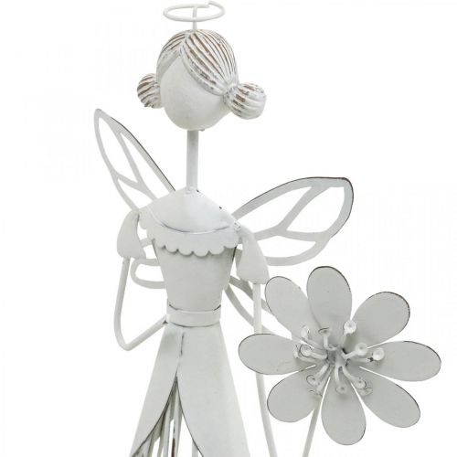 Floristik24 Décoration de printemps, fée des fleurs, lanterne en métal, fée des fleurs avec fleur 34.5cm