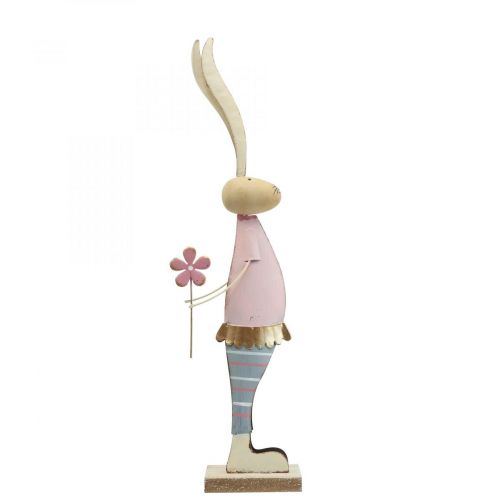 Floristik24 Décoration printanière lapins en métal paire de lapins H39cm