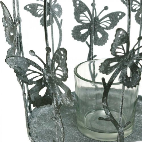 Floristik24 Décoration de printemps, lanterne avec papillons, lanterne en métal, été, décoration de bougie