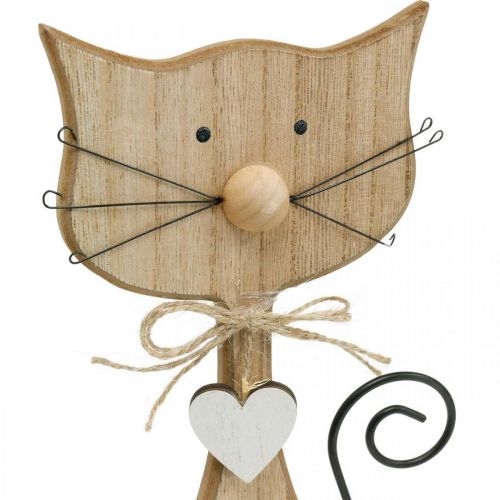 Floristik24 Figurine de printemps, décoration de chat, figurine en bois, décoration de table, décoration de maison de campagne 2 pièces