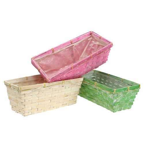Floristik24 Paniers à ressort carrés multicolores 25x12x9cm 6 pcs