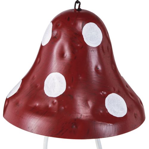 Article Station d'alimentation amanite mouche en métal à suspendre rouge blanc 25,5cm