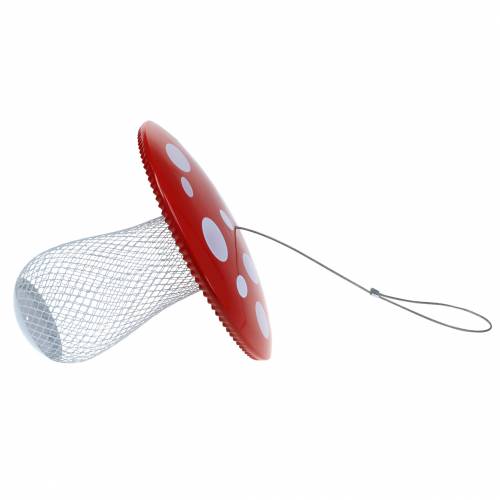 Floristik24 Mangeoire champignon à suspendre métal Ø22cm H20cm