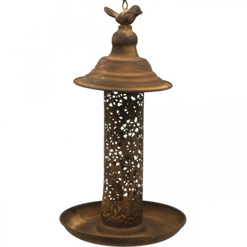 Floristik24 Mangeoire pour oiseaux à suspendre aspect rouille Ø20cm H36cm