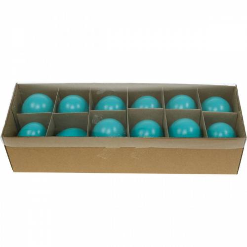 Floristik24 Oeufs d'oie oeufs soufflés turquoise décoration de Pâques 12 pcs
