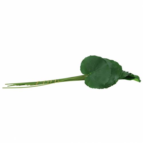 Floristik24 Feuille de bronze Galax artificiel vert Ø9cm H30cm 12pcs