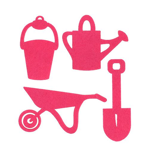 Article Outils de jardin feutre rose 24 pcs