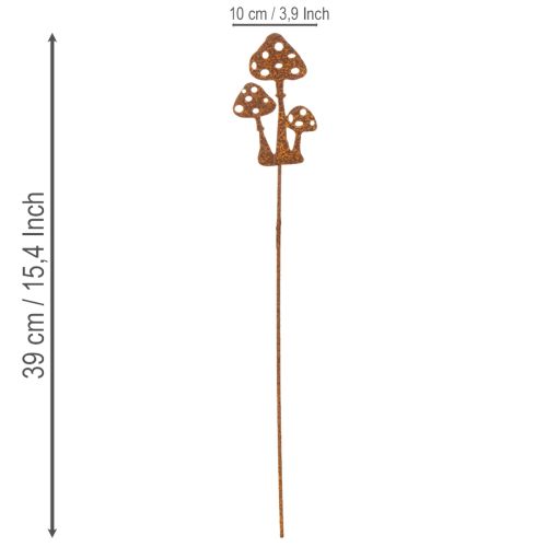 Tuteur de jardin en acier patiné, tuteur décoratif pour amanite tue-mouches, 10 cm, lot de 6 | Floristik24.fr
