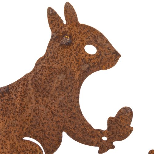 Écureuil décoratif de jardin sur piquet, métal vieilli, 42 cm de haut, 3 pièces | Floristik24.fr