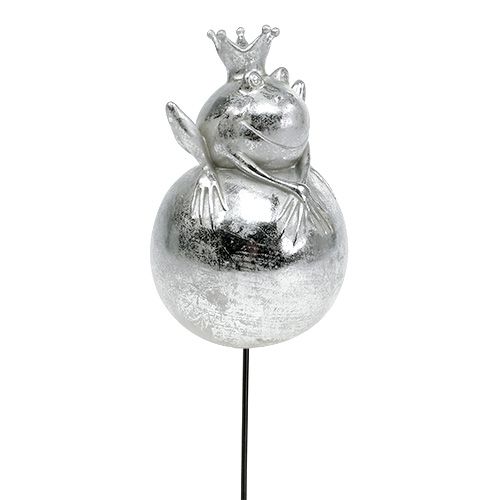 Floristik24 Bouchon de jardin grenouille argent 22cm 1m