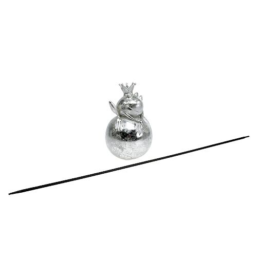 Floristik24 Bouchon de jardin grenouille argent 22cm 1m