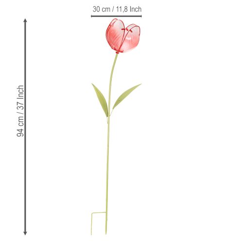 Article Tuteur tulipe en verre pour jardin - Décoration élégante pour jardin et balcon, 94 cm