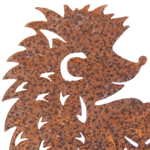 Piquet décoratif en métal motif hérisson avec finition rouille 53 cm | Floristik24.fr