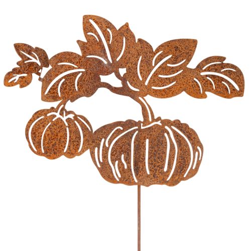 Article Décoration de Jardin en Métal Rouillé avec Motif Citrouille 100 cm