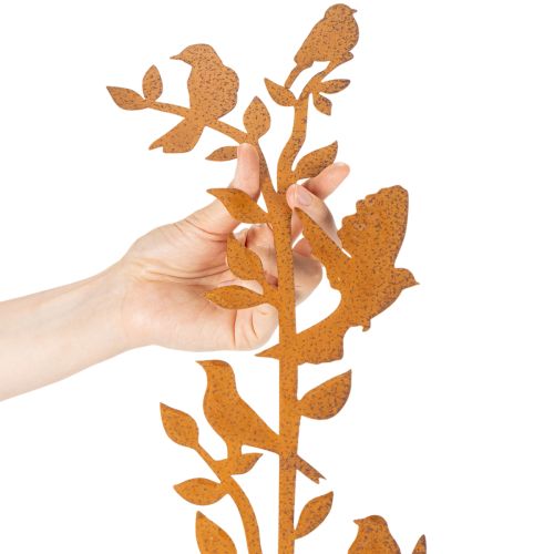 Décoration de Jardin en Métal Rouillé avec Oiseaux 100 cm | Floristik24.fr