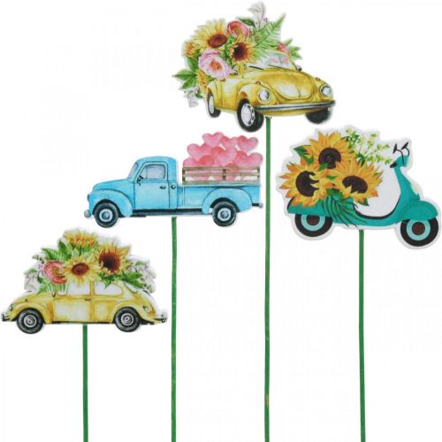 Article Piquet de jardin voiture, décoration cadeau permis de conduire L24/24.5cm 16pcs