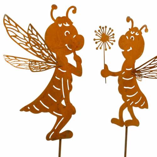 Article Bouchon de jardin abeille décoration de jardin en acier inoxydable décoration de printemps 2 pièces