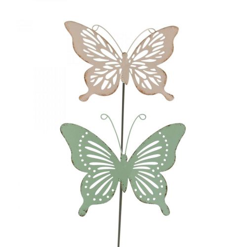 Article Piquet de lit en métal papillon rose vert 10,5x8,5cm 4pcs