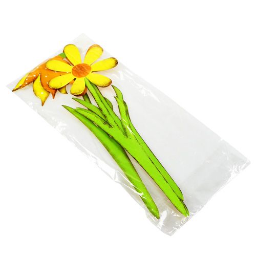 Floristik24 Pique de jardin fleur en métal orange jaune 47 cm 4 p.