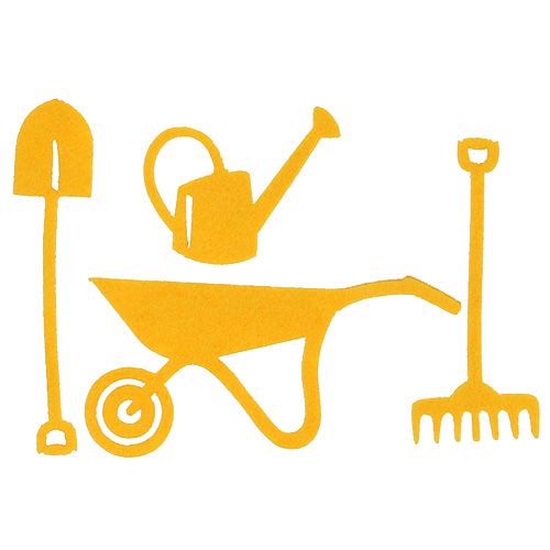 Floristik24 Outil de jardin en feutre jaune 12pcs